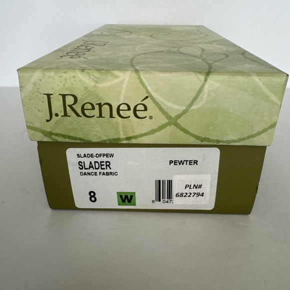 J Renee Heels Slader Dance Fabric Shimmery Pewter Kitten Heels Sling Back 8 W - Picture 10 of 10